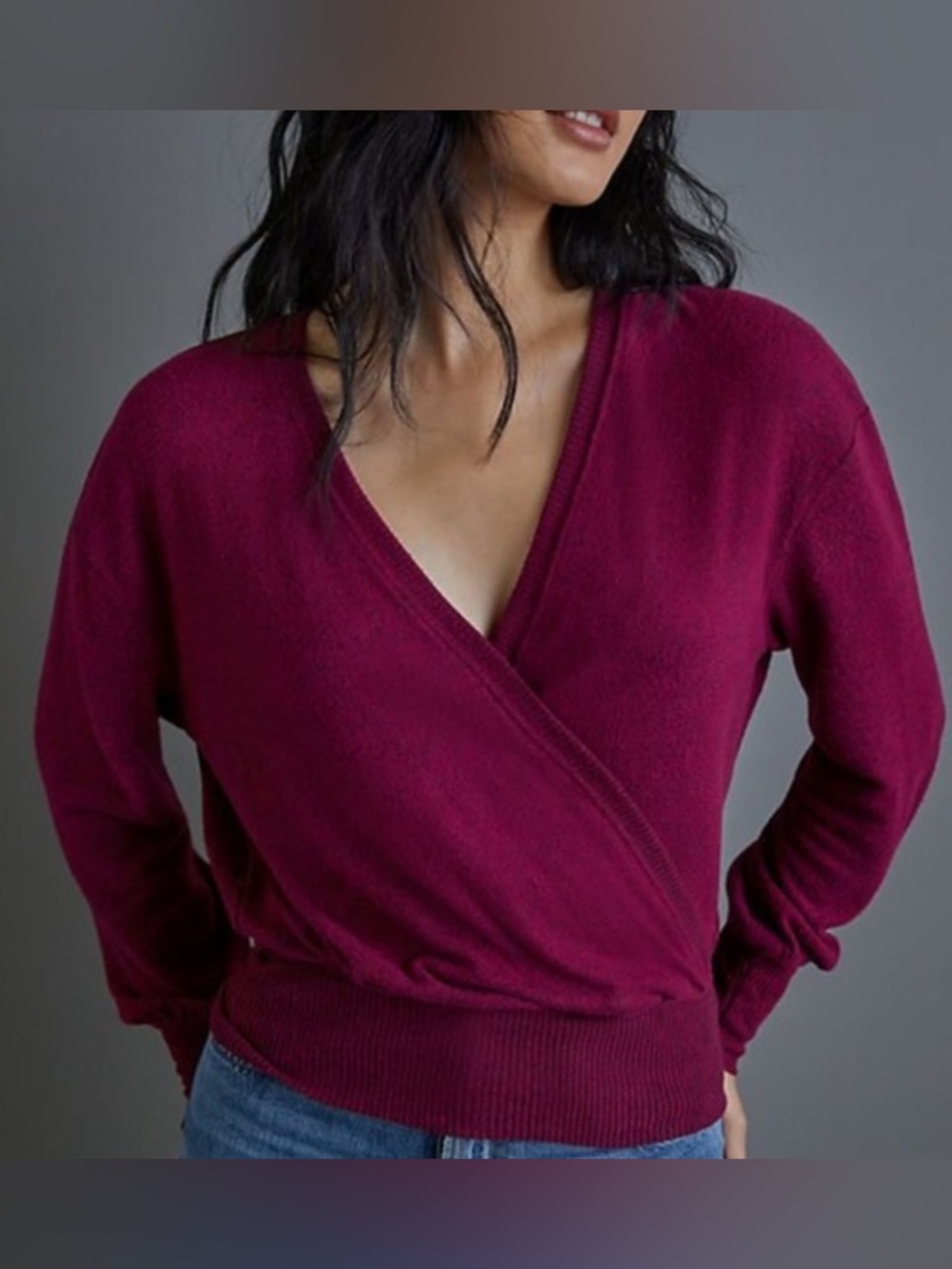 Anthropologie Rocio Surplus Top Plum Size S